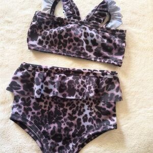 Leopard Print Two-Piece Swimsuit
